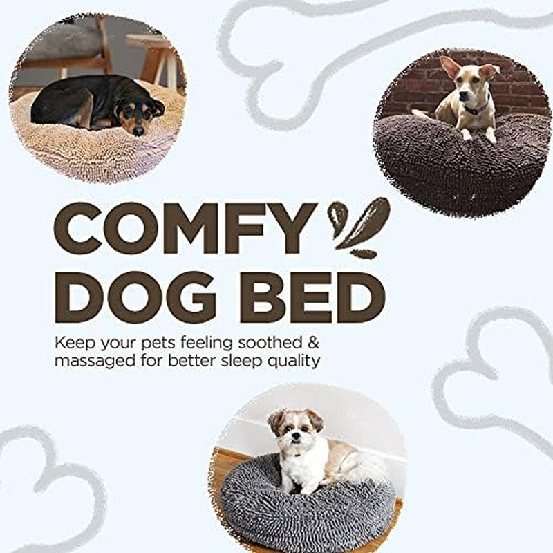 Super Snoozer Dog Bed | Dark Chocolate | Extra-Large (42”X42”X7”) | Microfiber Chenille round Bed for Dogs | Moisture Wicking Comfort
