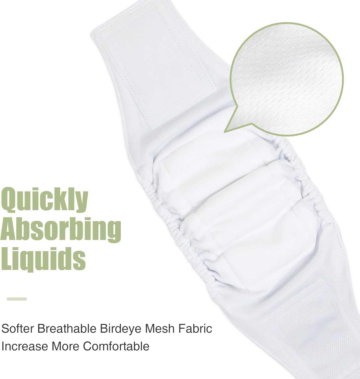 Washable Male Dog Diapers (Pack of 3) - Washable Male Dog Belly Wrap (Small - 11"- 14" Waist)