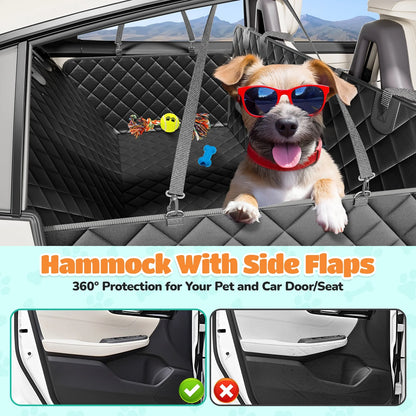 Dog Seat Cover- Non-Slip Dog Car Hammocks with Seatbelt Dog Car Seat Cover Waterproof and Scratch-Resistant Dog Car Back Seat Protection